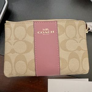 Coach Brand New Wristlet with Pink Leather!